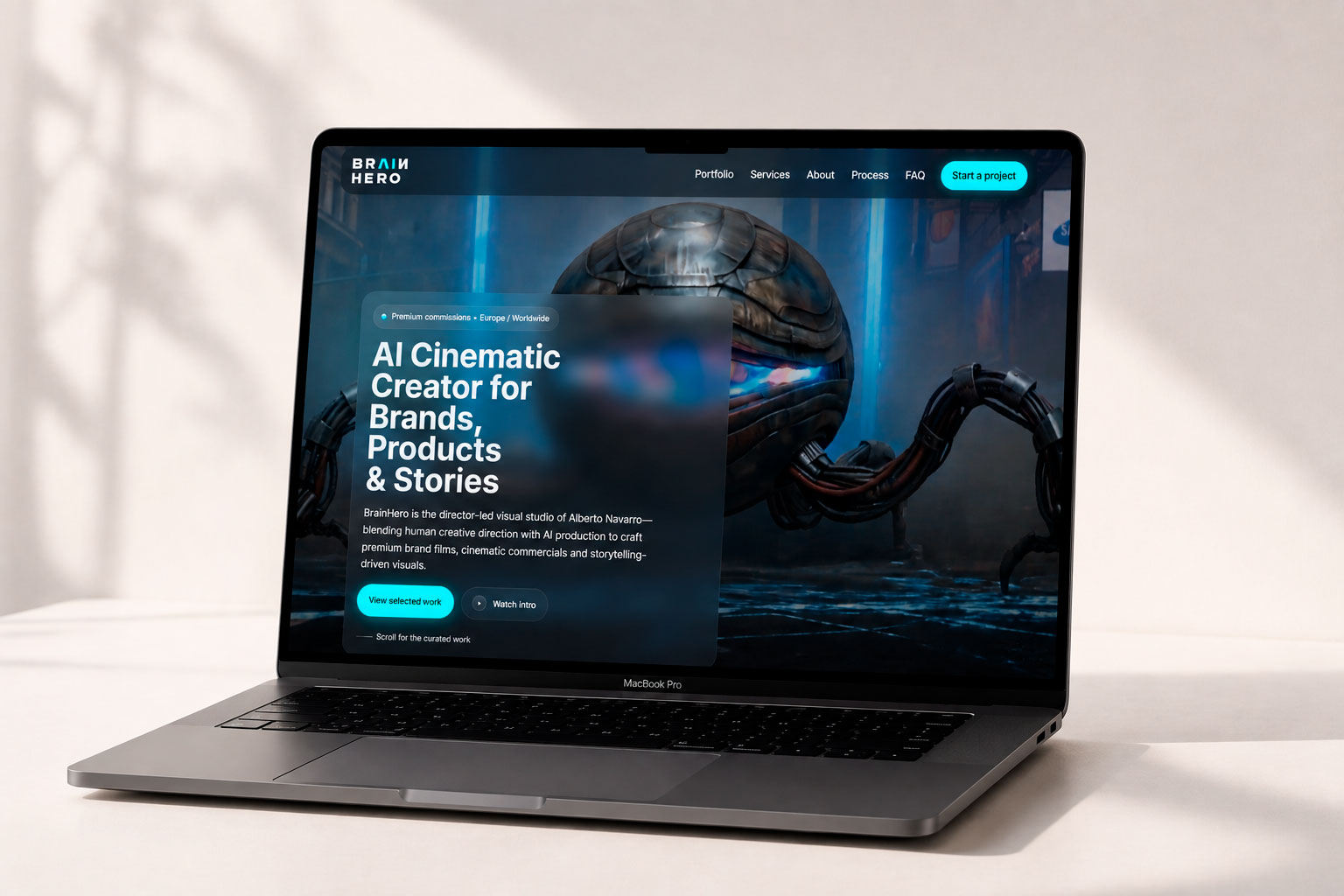 Aplicación de la web BrainHero en un ordenador portátil